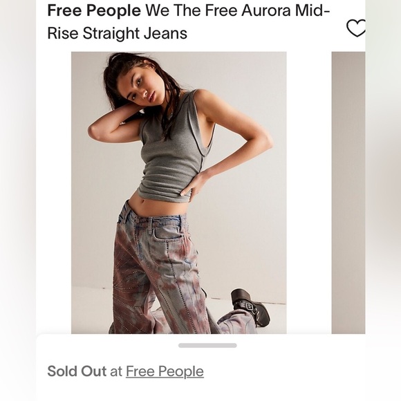 Free People Aurora Mid-Rise Straight Jeans Size 25 NWT - Picture 6 of 17